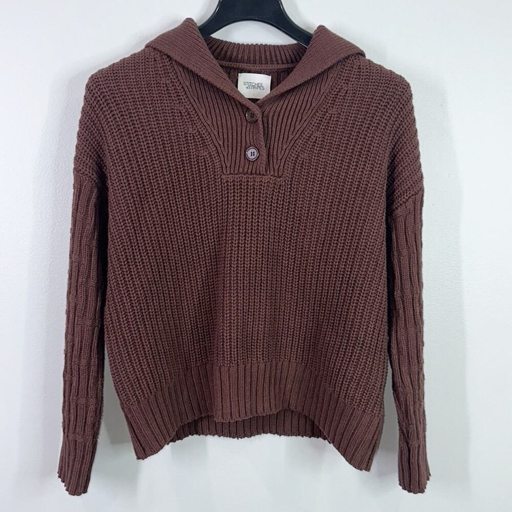 Revolve Stitches and Stripes brown knit sweater size large